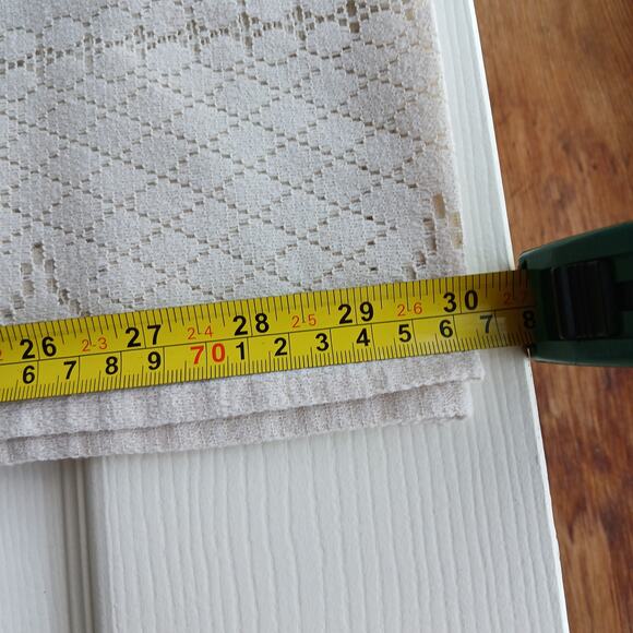 Artex Heritage Lace Tablecloth 96" x 60" ecru cream Vintage MCM polyester woven - Picture 10 of 13